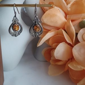 Vintage Silver and Jeweled Earrings